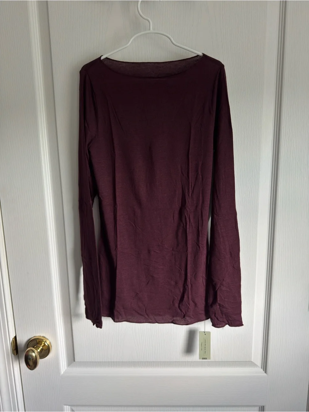 Intimissimi Boat Neck Modal Cashmere Ultralight Top - dark burgundy - Picture 3 of 6